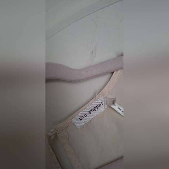 Free people blu pepper tan minidress embroidered detailing size medium boho - Picture 3 of 6